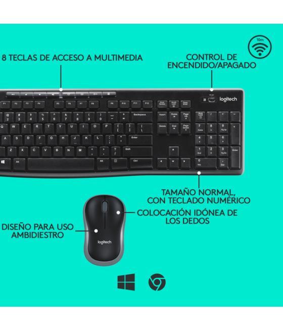 Logitech wireless combo mk270 - juego de teclado y ratón - 2.4 ghz - español