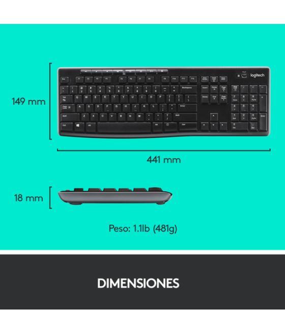 Logitech wireless combo mk270 - juego de teclado y ratón - 2.4 ghz - español