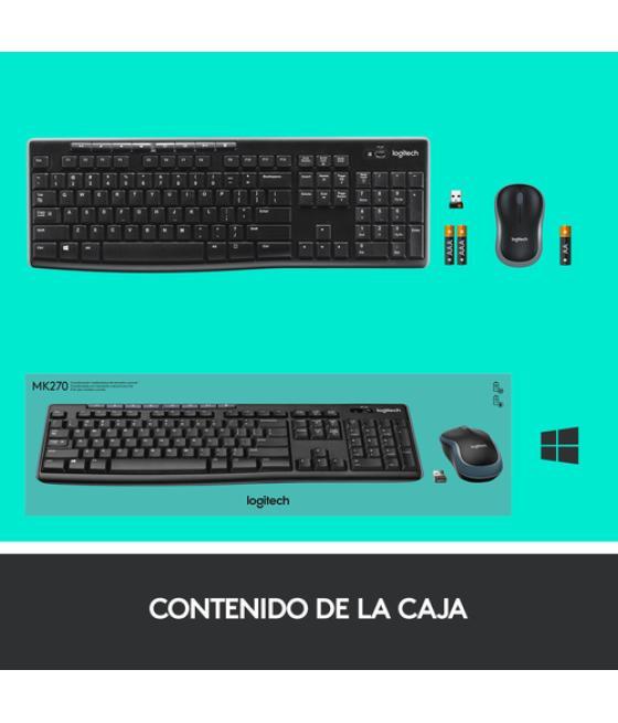 Logitech wireless combo mk270 - juego de teclado y ratón - 2.4 ghz - español