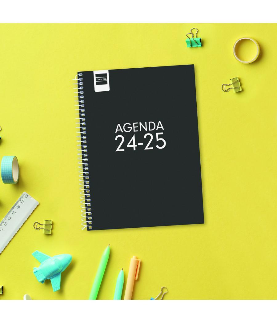 Agenda escolar 2024-2025 4º 155x212 semana vista horizontal cool negro finocam 645040325