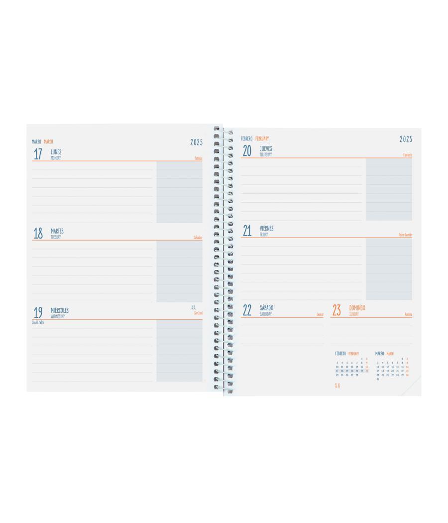 Agenda escolar 2024-2025 4º 155x212 semana vista horizontal cool negro finocam 645040325