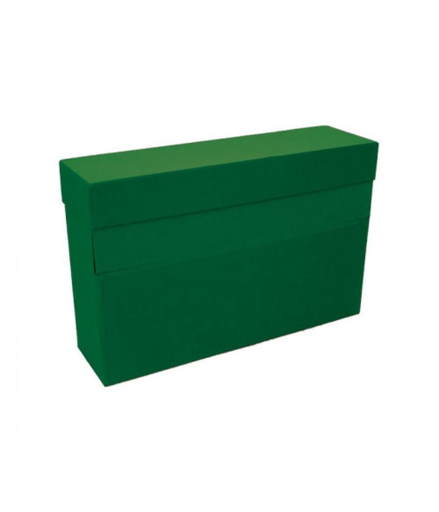 Caja transferencia a4 carton forrado en geltex (35x25,5x 11 cm) verde mariola 1675ve