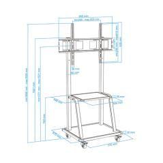 Tooq FS20100M-B Soporte suelo Pantalla 37-100" neg - Imagen 9