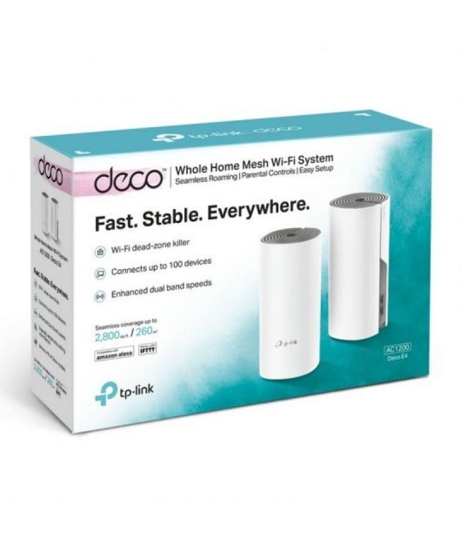 Sistema mesh tp-link deco e4 1200mbps/ 2.4ghz 5ghz/ pack de 2