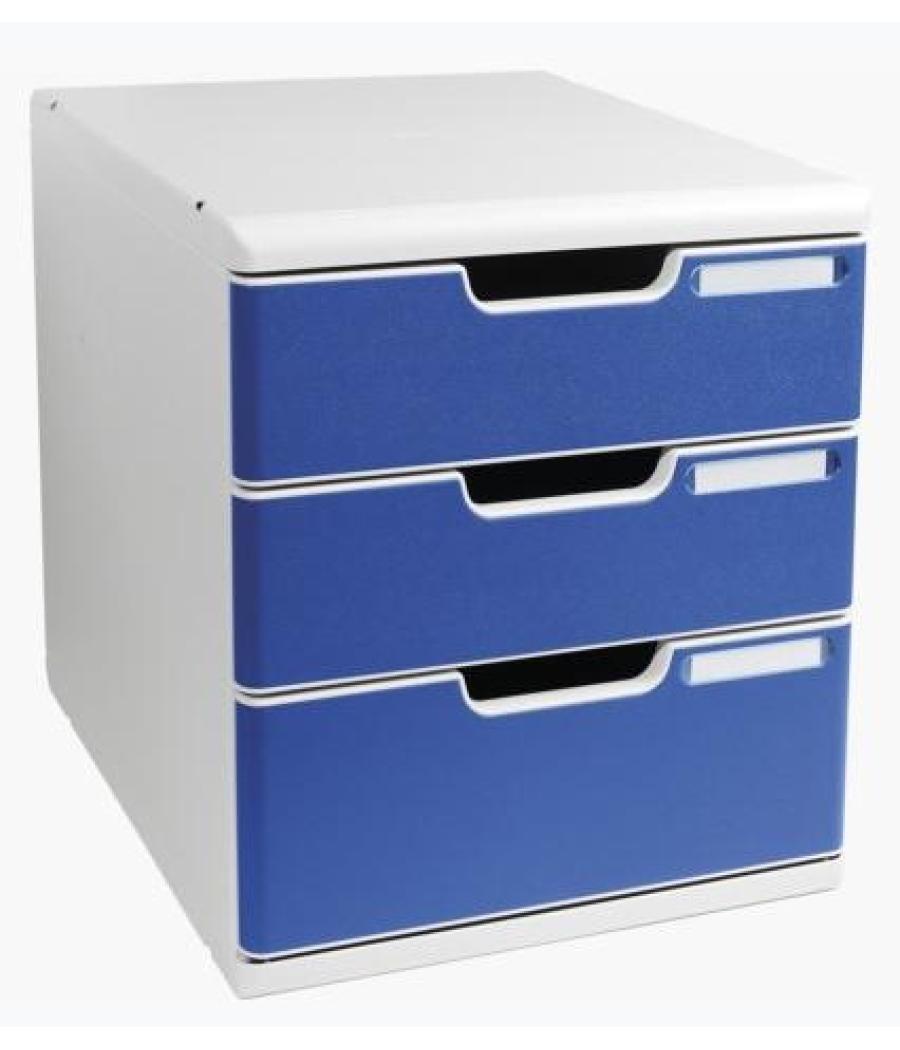 Exacompta caja organizadora 3 cajones gris claro/azul