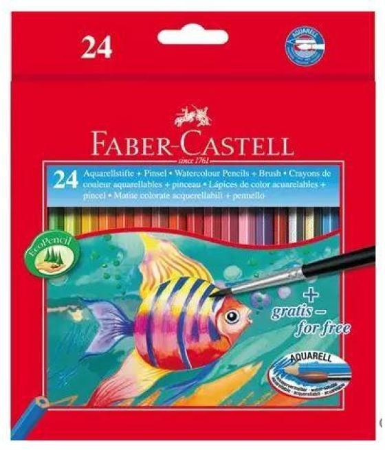 Faber castell lápices de colores acuarelables classic + pincel estuche de 24 c/surtidos