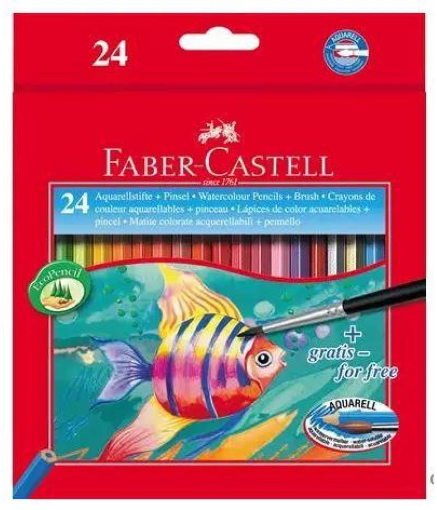 Faber castell lápices de colores acuarelables classic + pincel estuche de 24 c/surtidos