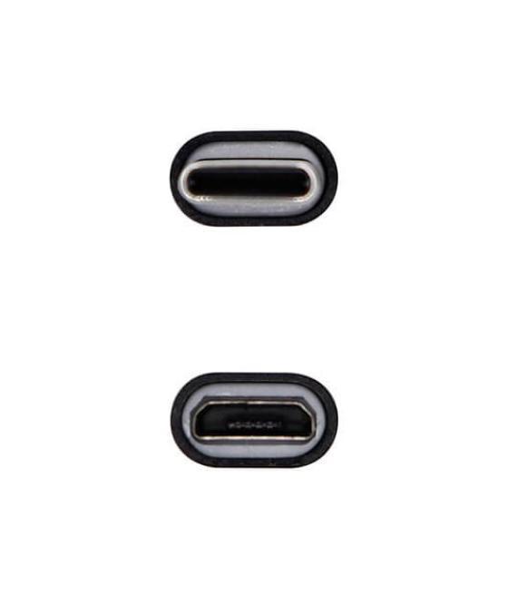 Adaptador usb-c 2.0 a micro usb-b aisens negro