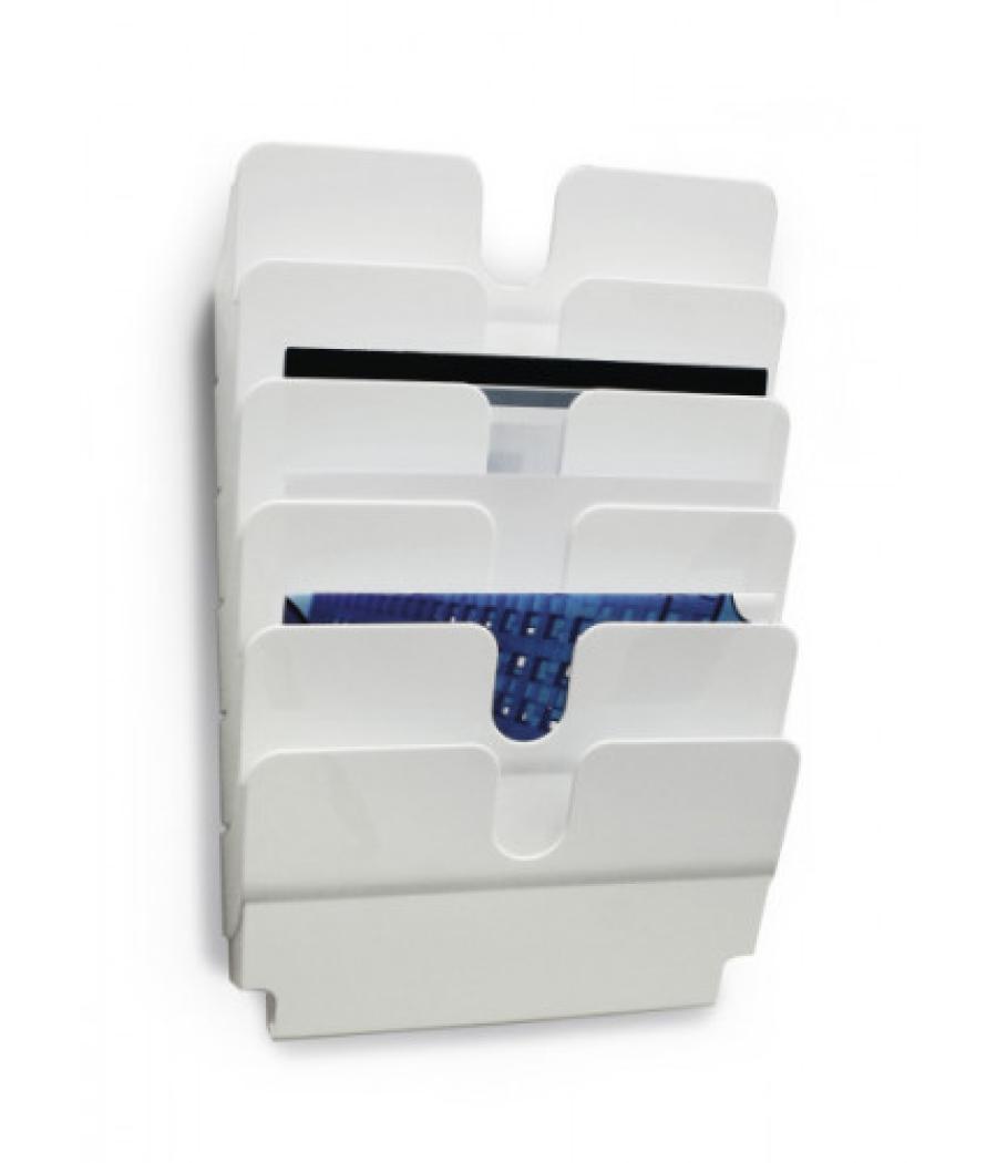 Dispensador pared flexiplus 6 compartimentos a4 horizonzal blanco durable 1700014011