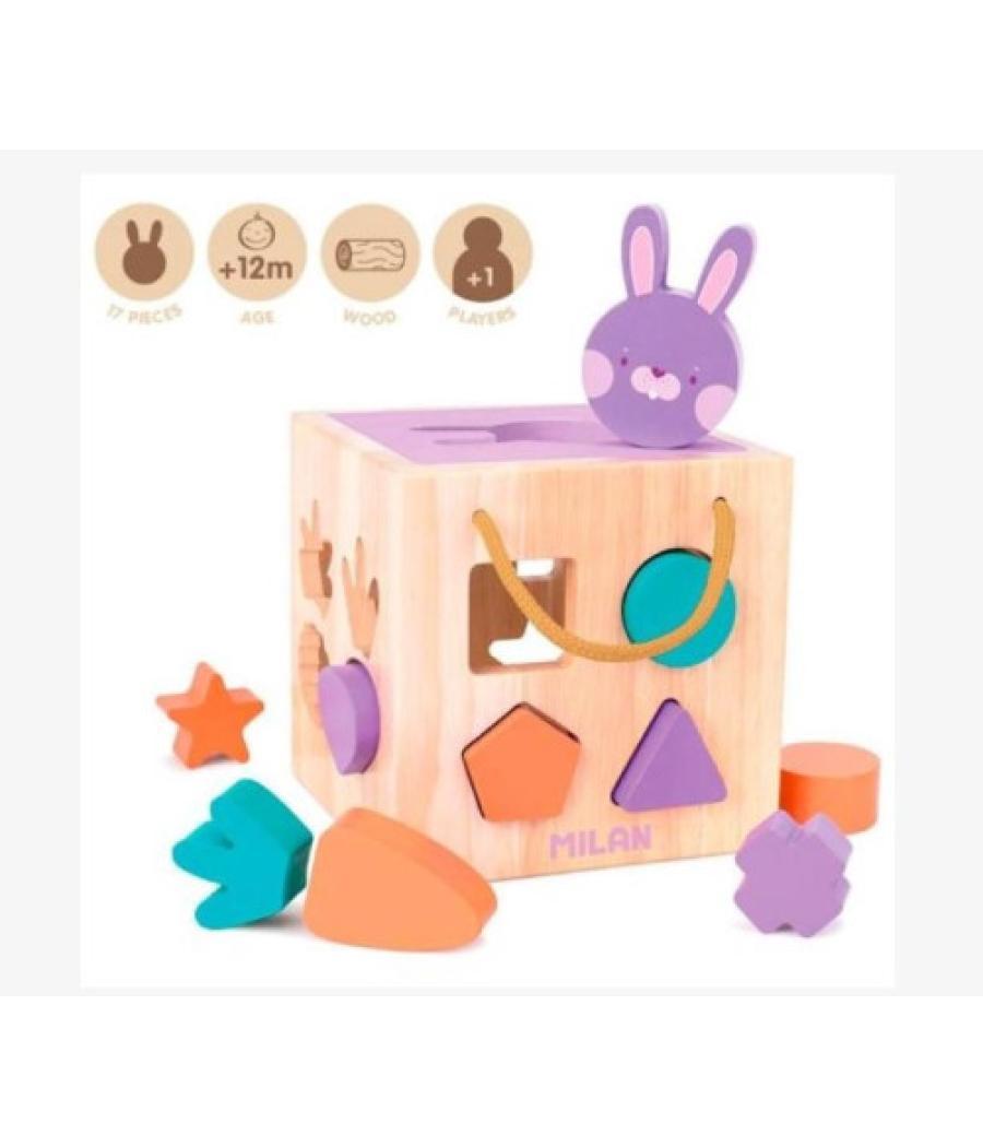 Juguete educativo de madera cubo para encajar piezas 'rabbit' milan 660505