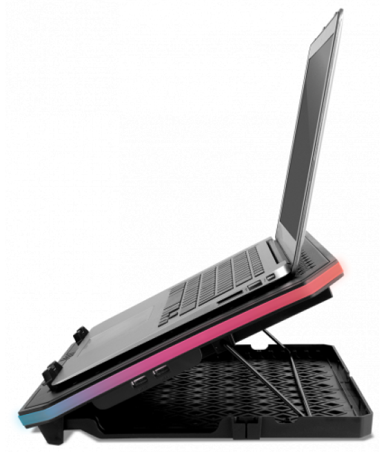 Krom base refrigeracion portatil hasta 19". soporte smartphone. hub 2 x usb. rgb (nxkromkooler)