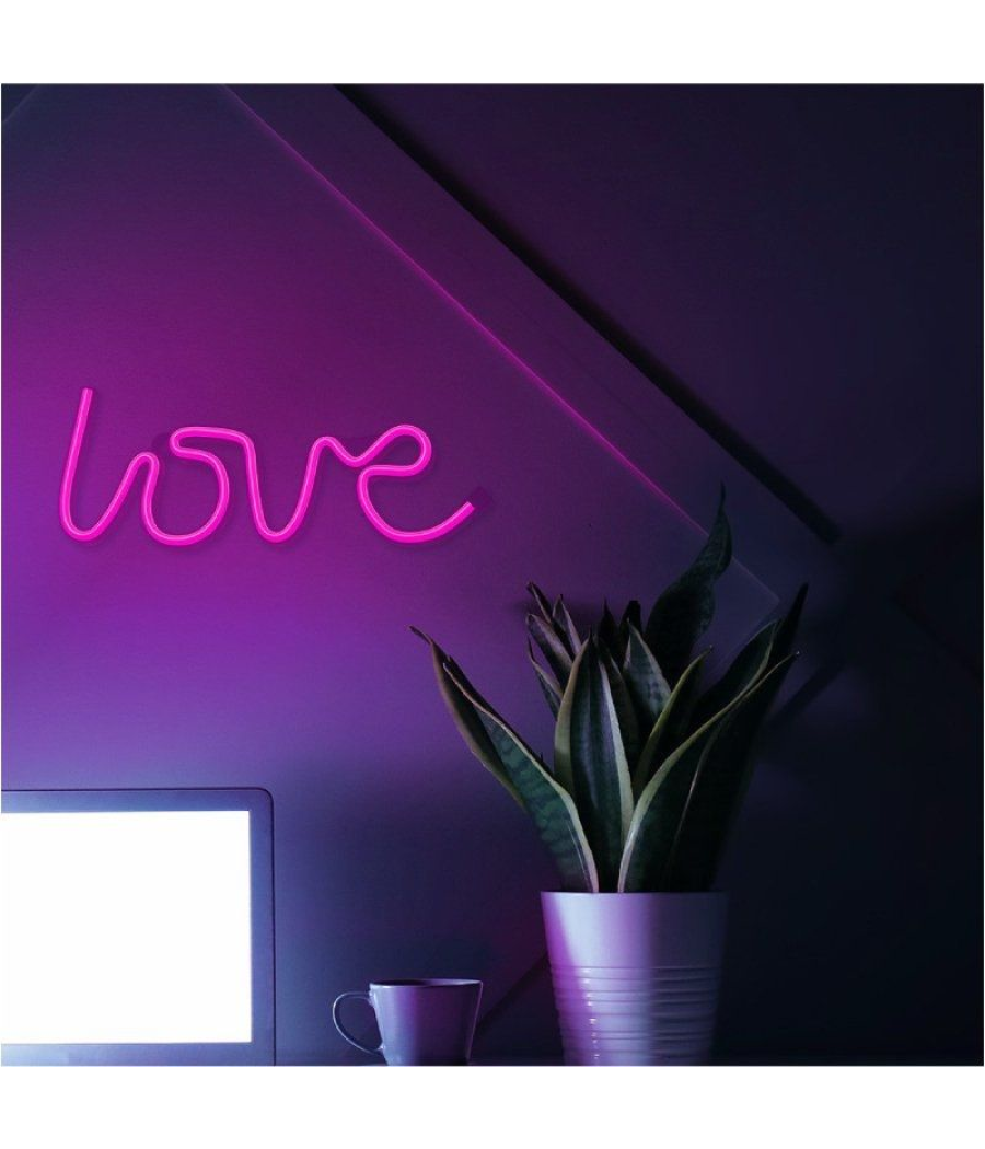 Luz neon forever light neon led love pink/ funciona a pilas y usb