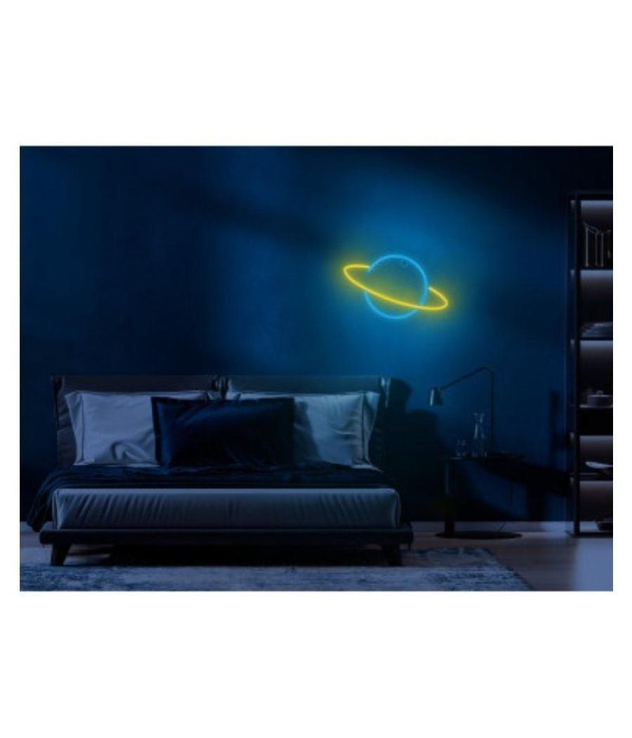 Luz neon forever light neon led saturn yellow blue/ funciona a pilas y usb