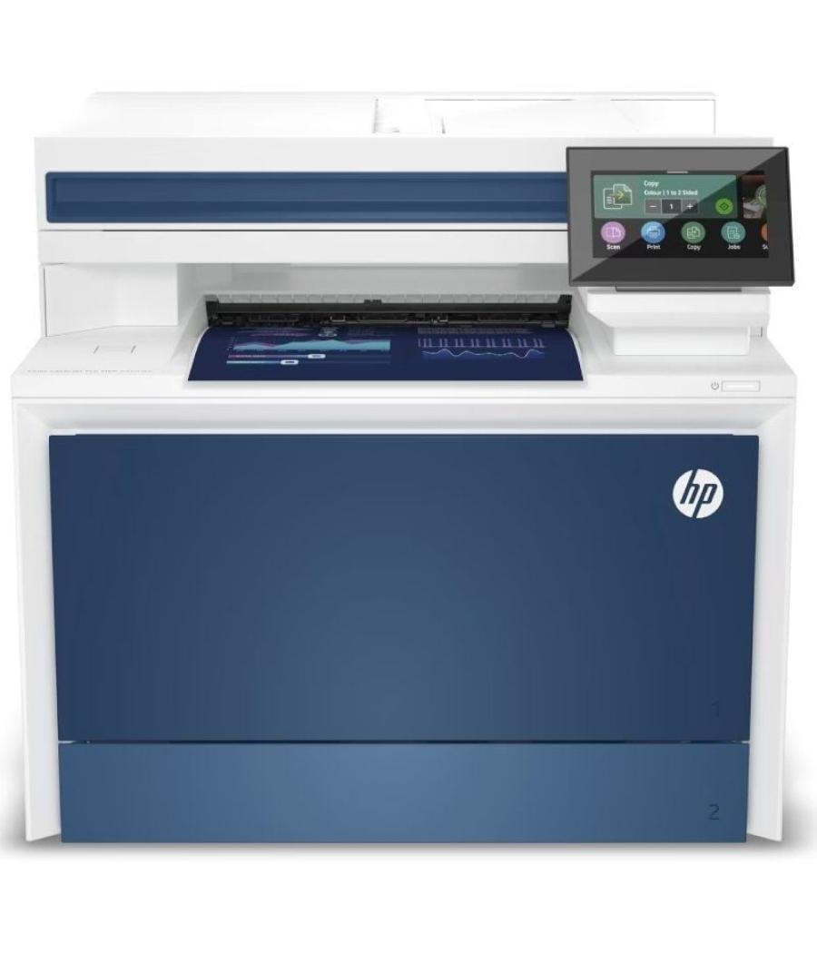 Multifunción láser color hp laserjet pro 4302fdw/ wifi/ fax/ dúplex/ blanca y azul