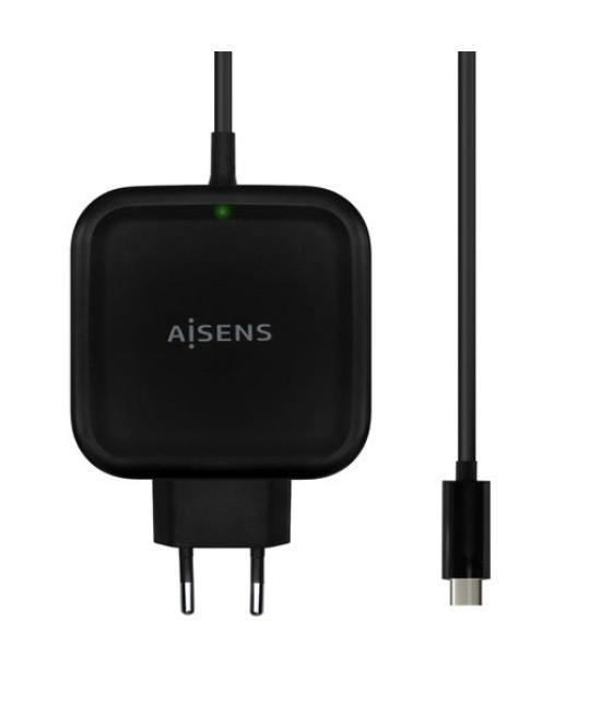 Aisens cargador 65w, 1xusb-c pd3.0, qc3.0, negro 1,2 m