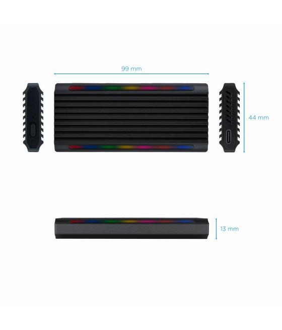 Tooq caja externa ssd m.2 ngff/nvme usb-c negro