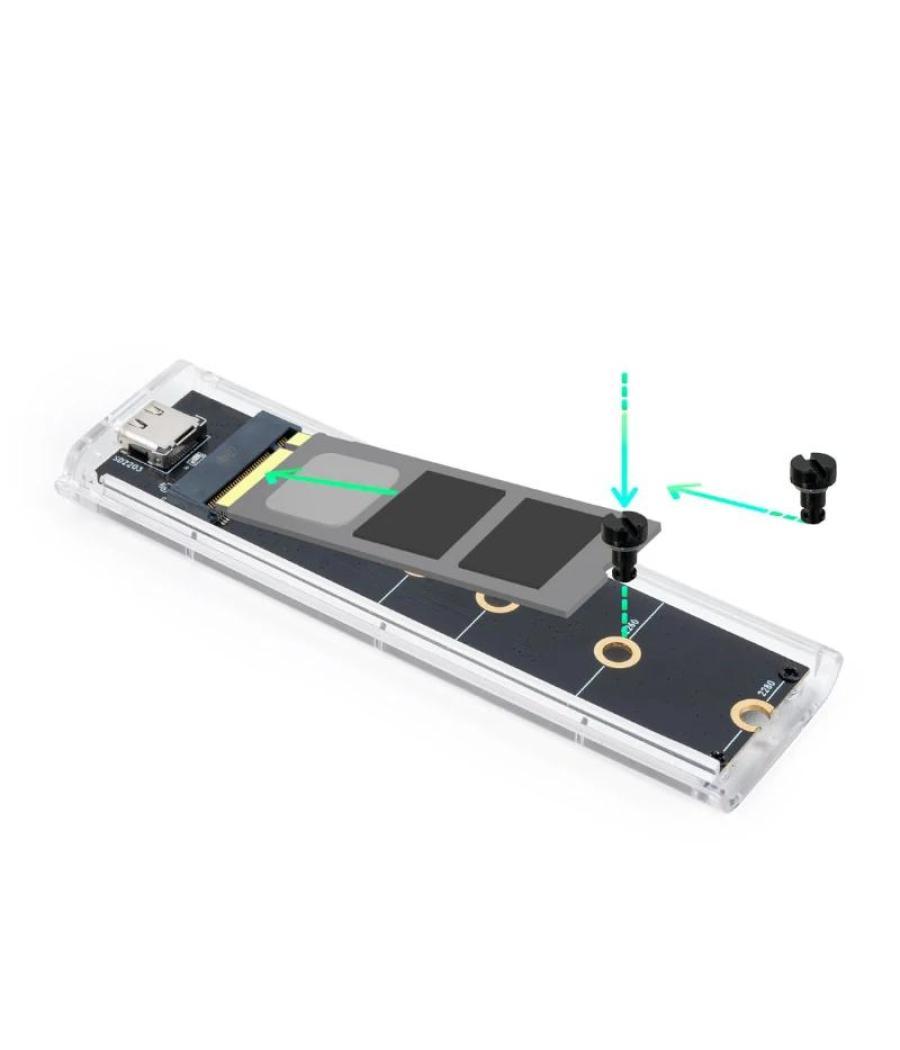 Tooq caja externa ssd m.2 ngff/nvme transparente