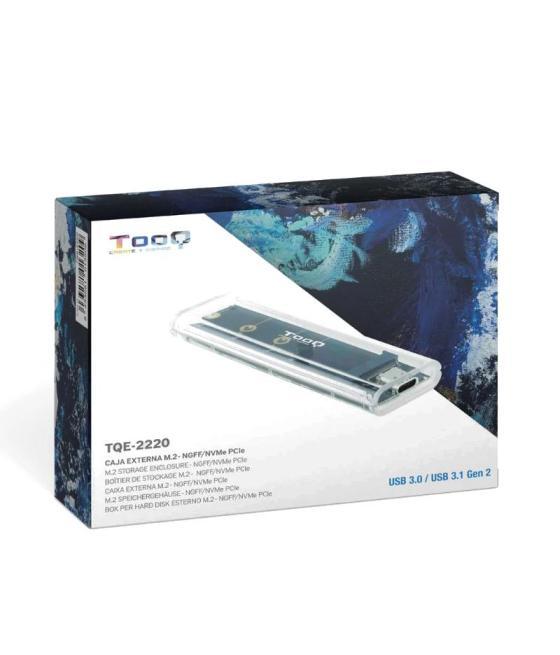 Tooq caja externa ssd m.2 ngff/nvme transparente