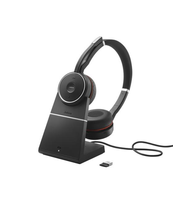 Jabra Evolve 75 Auriculares Inalámbrico y alámbrico Diadema Llamadas/Música Bluetooth Base de carga Negro