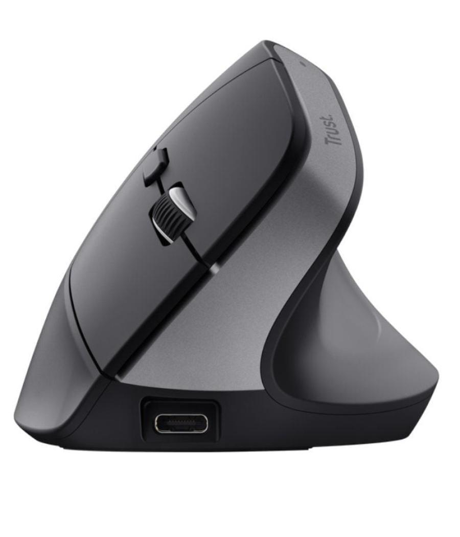 Ratón ergonómico inalámbrico por bluetooth trust bayo+/ batería recargable/ hasta 2400 dpi