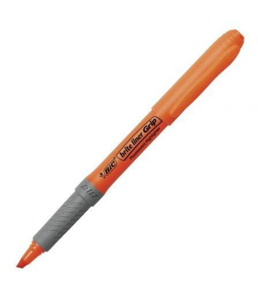 Bic marcador fluorescente highlight grip punta biselada naranja caja -12u-