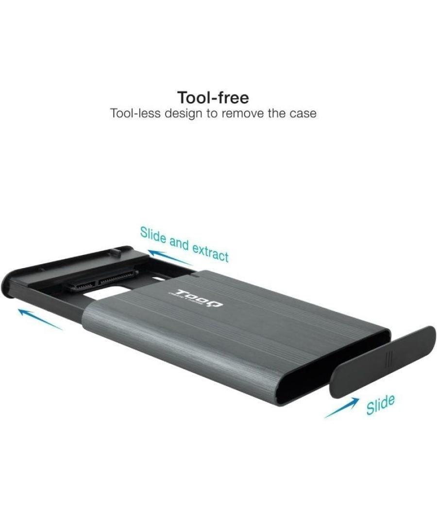 Caja externa para disco duro de 2.5' tooq tqe-2503g/ usb 3.1/ sin tornillos