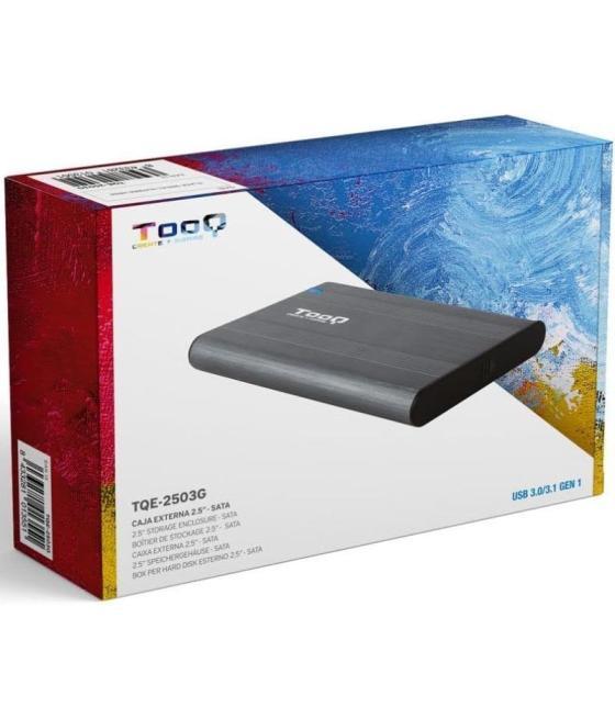 Caja externa para disco duro de 2.5' tooq tqe-2503g/ usb 3.1/ sin tornillos