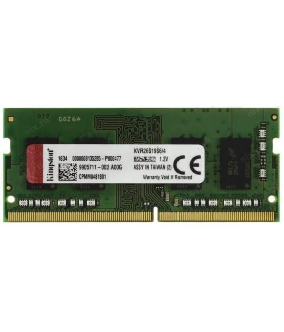 Memoria ram kingston valueram 4gb/ ddr4/ 2666mhz/ 1.2v/ cl19/ sodimm