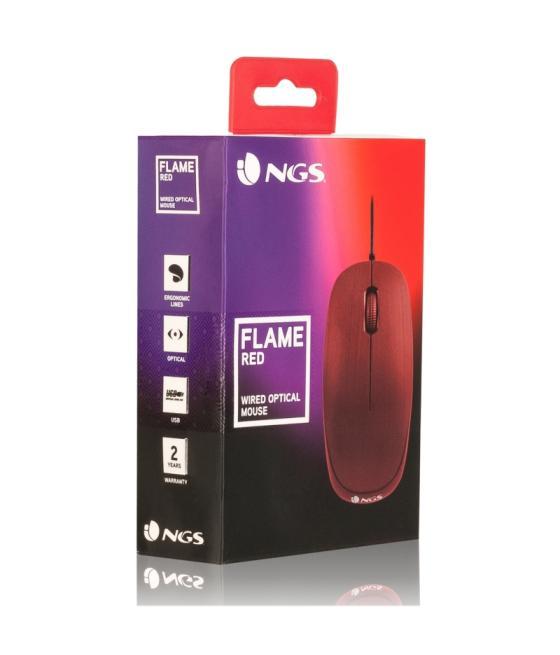 Ngs raton óptico redflame 1000 dpi rojo