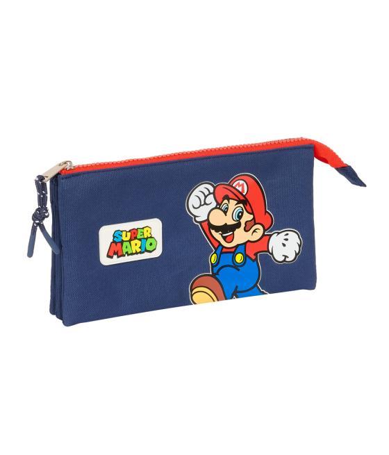 Bolso escolar portatodo safta triple super mario world 120x220x30 mm