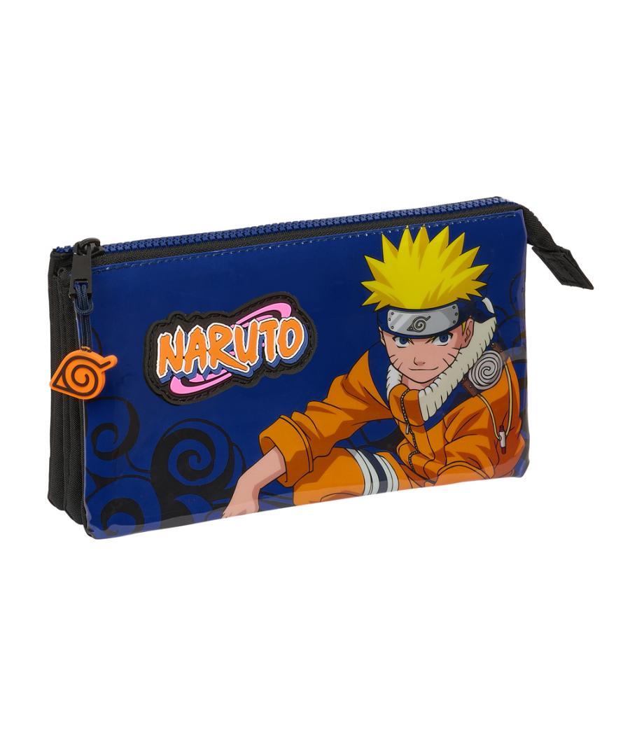 Bolso escolar portatodo safta triple naruto ninja 120x220x30 mm