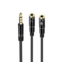 Ewent Cable Audio Jack 3,5/M-2 Jack 3,5/H -0,30mt - Imagen 1