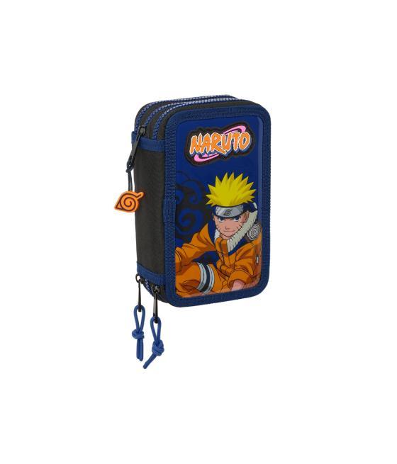 Plumier escolar safta triple 36 piezas naruto ninja 195x125x55 mm