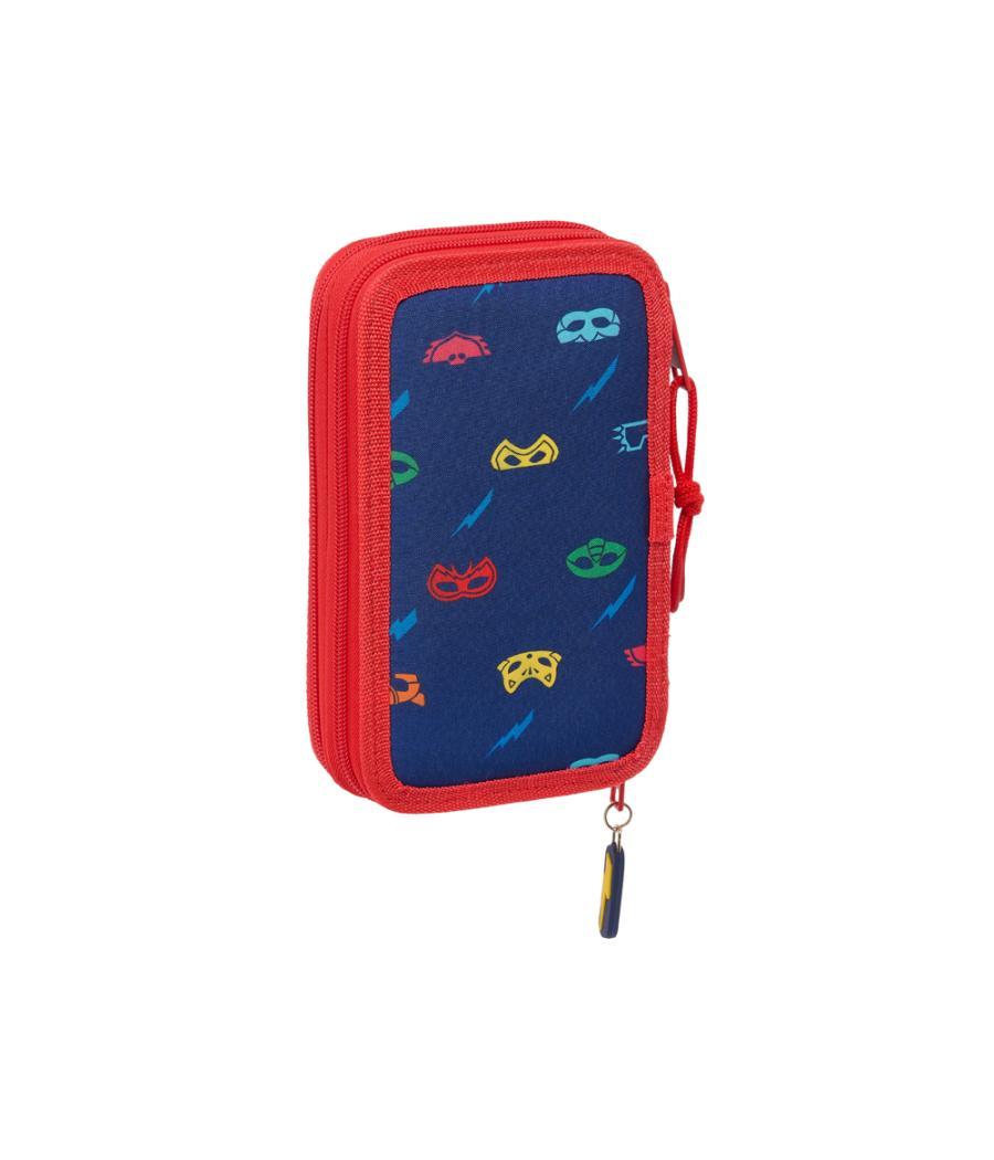 Plumier escolar safta doble pequeño 28 piezas pjmasks ready 195x125x40 mm