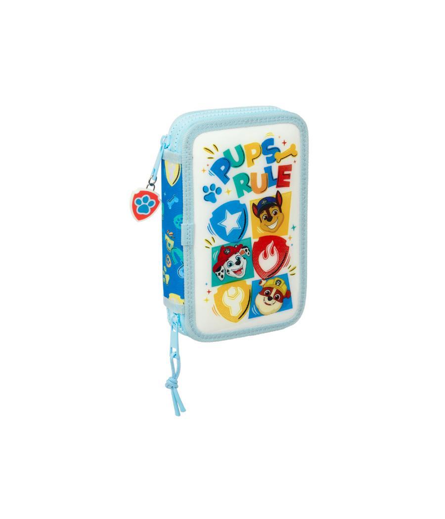 Plumier escolar safta doble pequeño 28 piezas paw patrol pups rule 195x125x40 mm