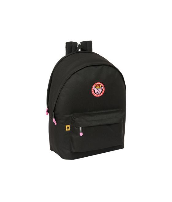 Mochila safta doble para portatil 15,6\" + usb kings league porcinos 440x310x180 mm
