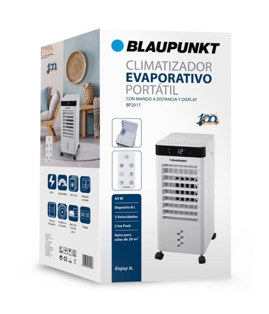 Climatizador evaporativo blaupunkt bp2017/ 65w/ deposito 8l