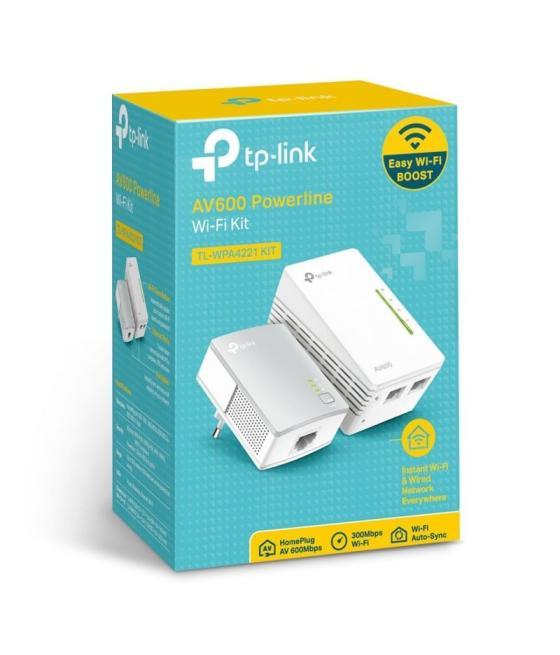 Adaptador powerline tplink wpa4221kit 600mbps/ alcance 300m/ pack de 2