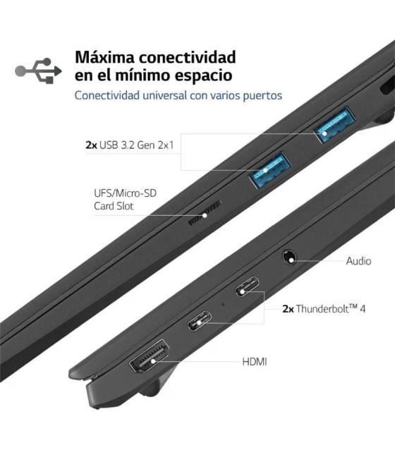 Portátil lg gram 17z90s-g.aa75b intel core ultra 7-155h/ 16gb/ 512gb ssd/ 17'/ win11