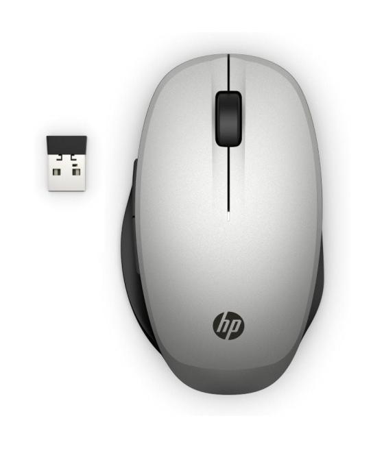 Ratón inalámbrico por bluetooth hp dual mode/ hasta 3600 dpi/ plata