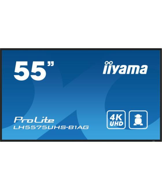 Iiyama prolite pantalla plana para señalización digital 138,7 cm (54.6") lcd wifi 500 cd / m² 4k ultra hd negro procesador incor