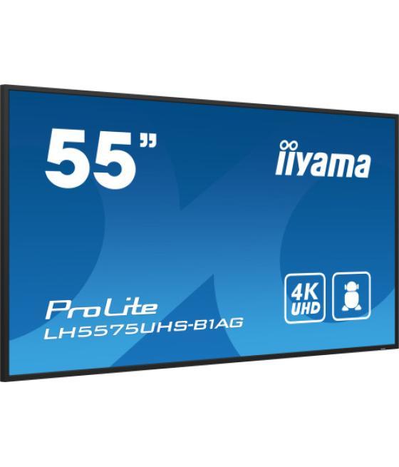 Iiyama prolite pantalla plana para señalización digital 138,7 cm (54.6") lcd wifi 500 cd / m² 4k ultra hd negro procesador incor