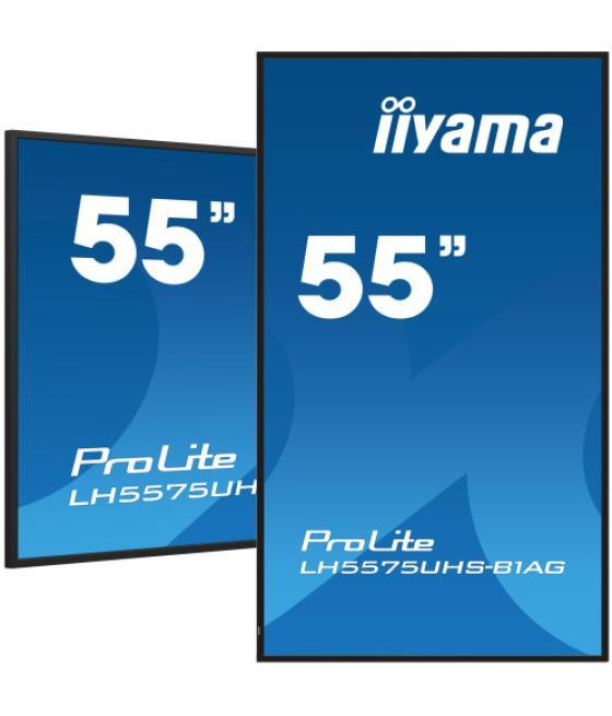 Iiyama prolite pantalla plana para señalización digital 138,7 cm (54.6") lcd wifi 500 cd / m² 4k ultra hd negro procesador incor