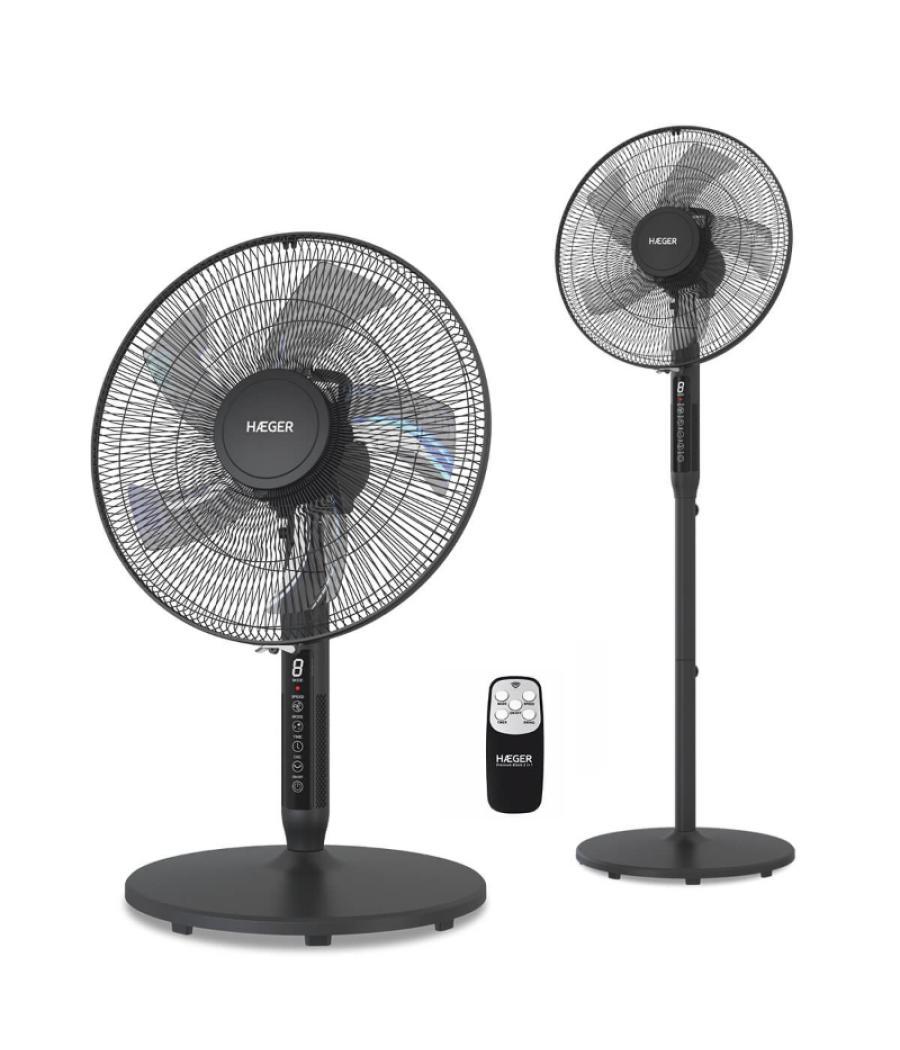 Ventilador de pie digital premium negro haeger