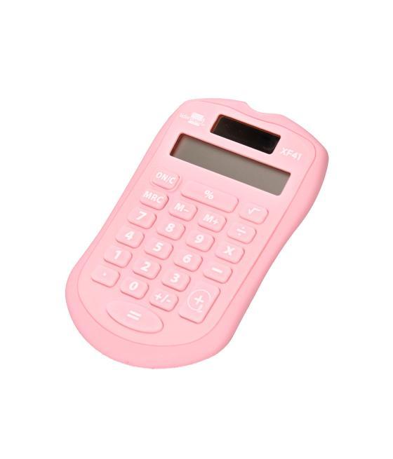 Calculadora liderpapel bolsillo xf41 8 dígitos solar y pilas color rosa 94x59,5x10,5mm
