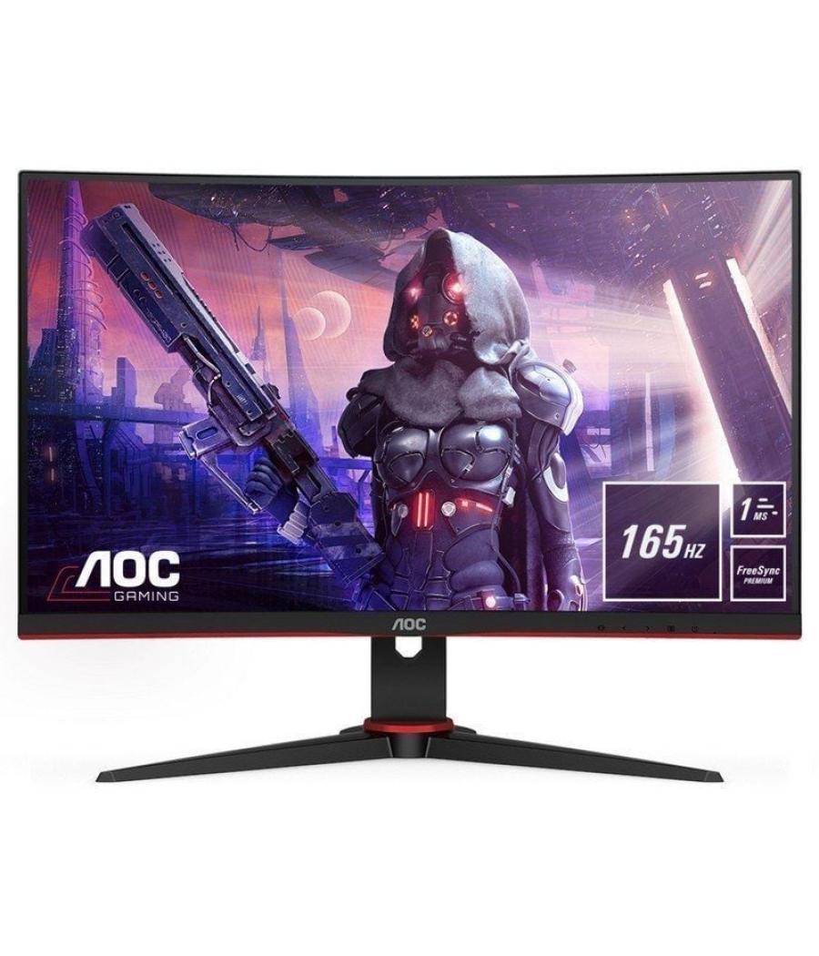 Monitor gaming curvo aoc c24g2ae 23.6'/ full hd/ 1ms/ 165hz/ va/ multimedia/ negro