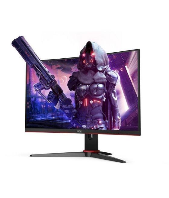 Monitor gaming curvo aoc c24g2ae 23.6'/ full hd/ 1ms/ 165hz/ va/ multimedia/ negro