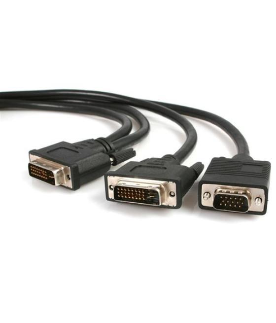 StarTech.com Cable de 1,8m Multiplicador de Vídeo DVI-I Macho a DVI-D Macho y HD15 VGA Macho para Monitor - Splitter