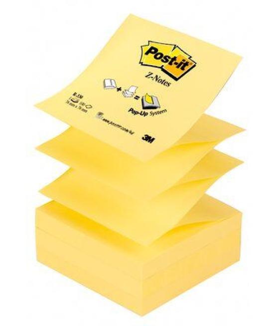 Bloc 100 hojas z-notes adhesivas 76x76mm canary yellow r330-cy-w10 post-it 7100317838