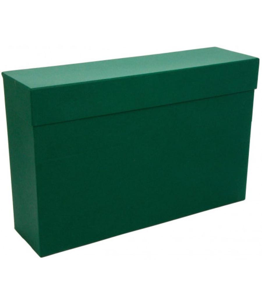Caja transferencia folio carton forrado en geltex (39x25,5 x11 cm) verde mariola 1685ve